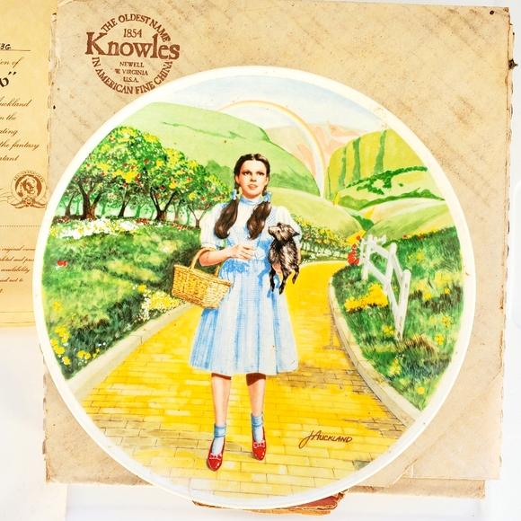 Wizard of Oz Knowles Plate 1977 Auckland Dorothy Over the Rainbow COA 8" 03753G - Picture 2 of 5